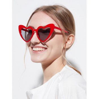 

Travel Heart Shape Anti UV Sunglasses, Red