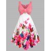 Robe à Imprimé Papillons et Fleurs de Grande Taille - Rose clair 1X