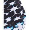 Strappy Back Tie Dye Stripes Panel Tankini Swimwear - BLACK M