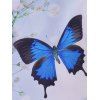 Robe Ligne A Superposée Fleur Papillon Aquarelle à Bretelle - Bleu clair M