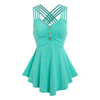 Crisscross Strappy Ruched Tank Top