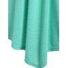 Plus Size Two Tone Ruched Buttons T Shirt - GREEN 5X