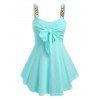 Débardeur Chaîne à Bretelle de Grande Taille avec Nœud Papillon - Vert clair 4X