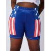 Plus Size American Flag Print Shorts - BLUE 5X