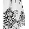 Plus Size Criss Cross Leaf Zebra Print Tank Top - multicolor L