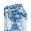 Plus Size Sunflower Print Midi Skirt - DEEP BLUE L