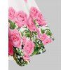 Sleeveless O-ring Rose Flower Print Sundress - LIGHT PINK M