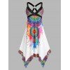 Robe Mouchoir à Décolleté Plongeant et à Imprimé Bohémien de Grande Taille - Blanc 4X