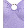 O Ring Chains Strap Fit and Flare Dress - LIGHT PURPLE XXXL