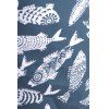 Fish Allover Print Casual Shorts - MARBLE BLUE 2XL