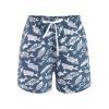 Fish Allover Print Casual Shorts - MARBLE BLUE 2XL