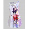 Débardeur Tunique Teinté Fleur Papillon de Grande Taille - Violet clair L