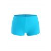 Plus Size Halter Marble Print U-bar Boyshorts Tankini Swimwear - LIGHT BLUE L