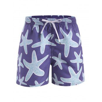 

Starfish Print Beach Shorts, Deep blue