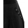 Grommets Half Zipper Cold Shoulder Dress - BLACK M
