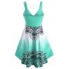 Twisted Dip Dye Bohemian Flower Dress - GREEN M