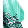 Twisted Dip Dye Bohemian Flower Dress - GREEN M