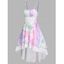 Tie Dye Print High Low Dress Lace-up Croset Style A Line Dress Adjustable Spaghetti Strap Midi Dress - multicolor XXXL