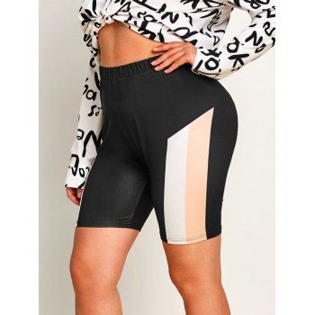 

Plus Size Colorblock High Rise Short Leggings, Black