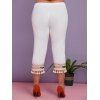 Pantalon Capri à Paillettes Brillantes Grande Taille - Blanc 1X