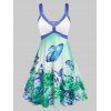 Robe Longueur à Genou Fleurie à Imprimé Papillons de Grande Taille - multicolor 1X