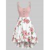 Robe Haute Basse Fleurie Imprimée à Volants - multicolor XXL