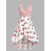 Robe d'Eté Haute Basse à Superposition à Imprimé Floral et Mélangée - multicolor L