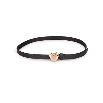 

Heart Shape Buckle Brief Dress Belt, Black