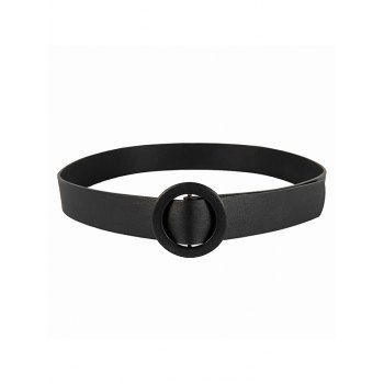

Minimalist Circle Buckle Solid Dress Belt, Black