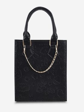 Embossed Chain Double Handle Tote Bag