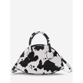 

Animal Print Irregular Shape Crossbody Bag, White
