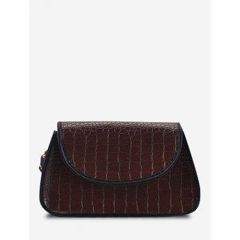 

Embossed Binding Faux Leather Shoulder Bag, Coffee