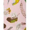 Feather Print Twist High Waist Cami Dress - LIGHT PINK M