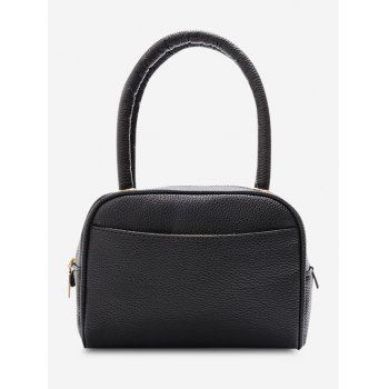 

Grainy Double Handle Mini Tote Bag, Black