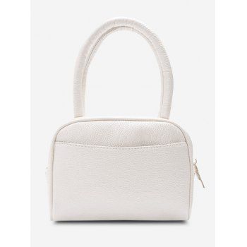 

Grainy Double Handle Mini Tote Bag, White