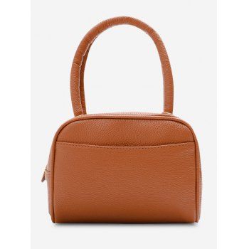 

Grainy Double Handle Mini Tote Bag, Brown