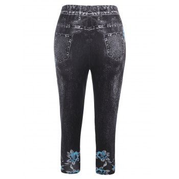 Buy Flower 3D Print Crop Jeggings. Picture