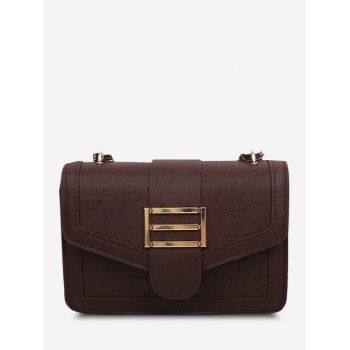 

Embossed Adjustable Strap Shoulder Bag, Brown