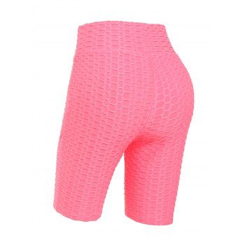 Buy High Waisted Butt Lift Textured Biker Shorts. Picture