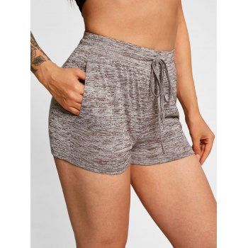 

Space Dye Print Drawstring Mini Shorts, Coffee