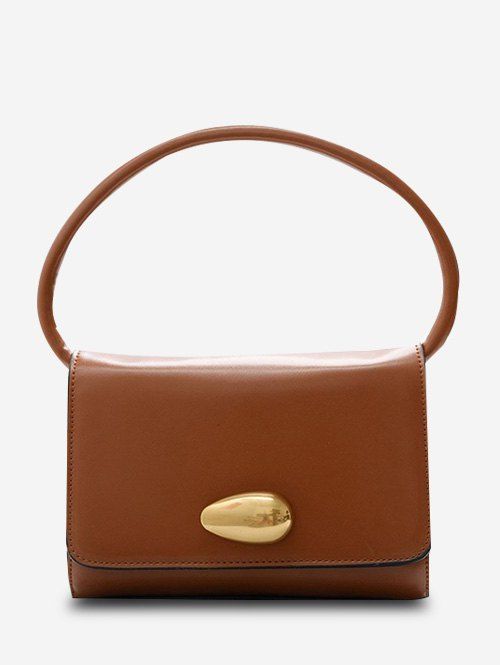 Sac Fourre-tout Carré en Couleur Unie à Rabat - Brun 