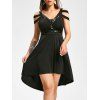 Robe Haute Basse Harnais Inséré en Ligne A en Couleur Unie - Noir XXL
