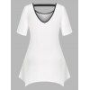 T-shirt Mouchoir à Imprimé Fleuri de Grande Taille à Pois - Blanc 2X