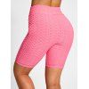 High Waisted Butt Lift Textured Biker Shorts - LIGHT PINK M