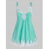 Débardeur à Betelle Fine en Dentelle de Grande Taille - Turquoise Moyenne 5X