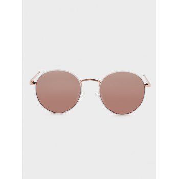 

Retro Round Frame Metal Sunglasses, Pink