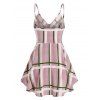 Plus Size Plaid Button Front Skirted Cami Top - LIGHT PINK 4X