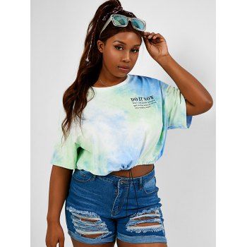 

Tie Dye DO IT NOW Plus Size Cropped Tee, Multicolor