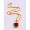 Collier Géométrique Diamant en Fausse Gemme - Rouge 
