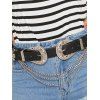 Ceinture Chaîne de Occidentale à Double Couches avec Boucle - Noir 